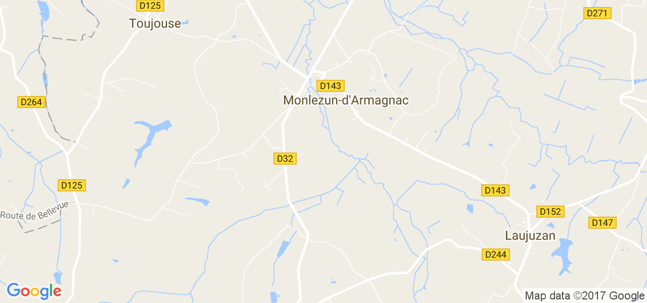 map de la ville de Monlezun-d'Armagnac