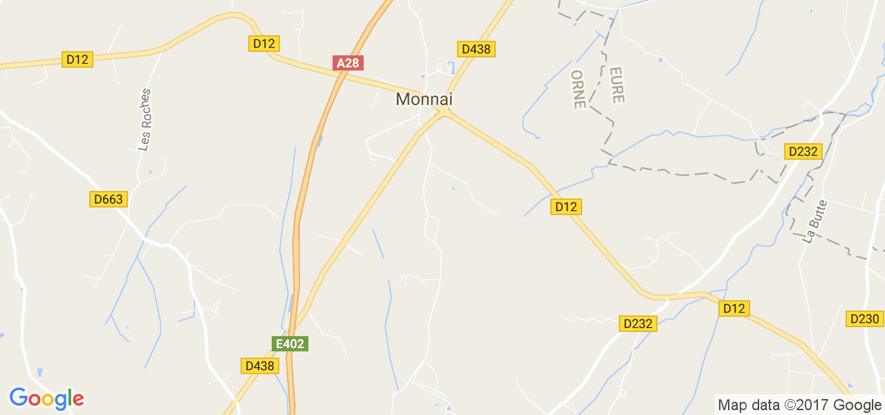 map de la ville de Monnai