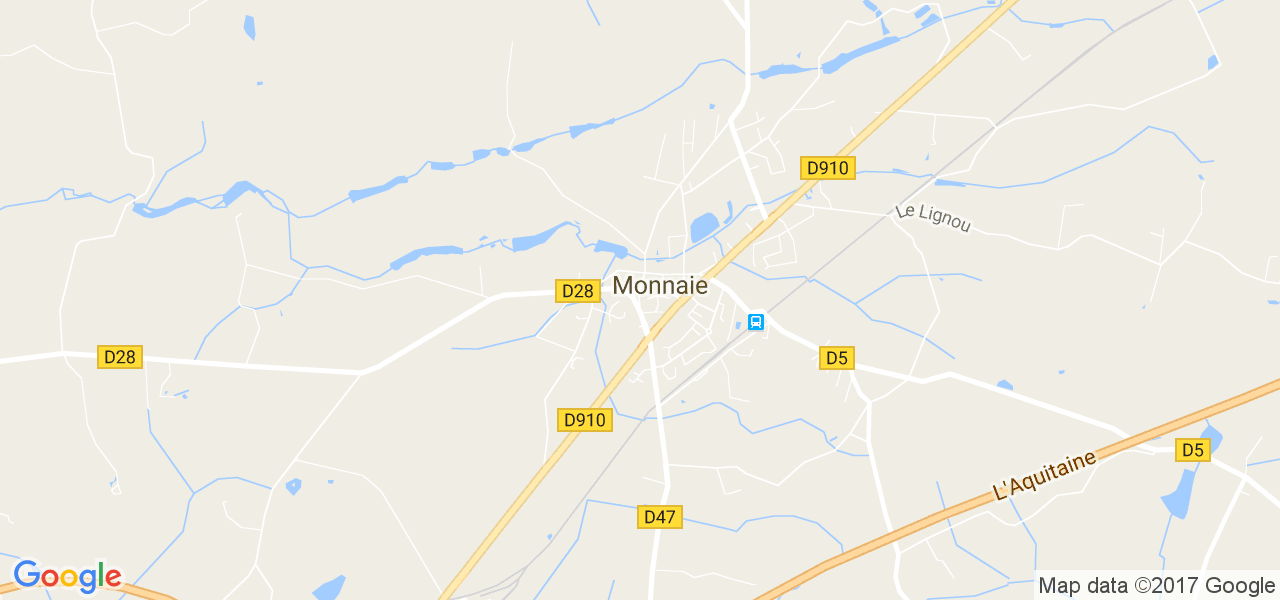 map de la ville de Monnaie