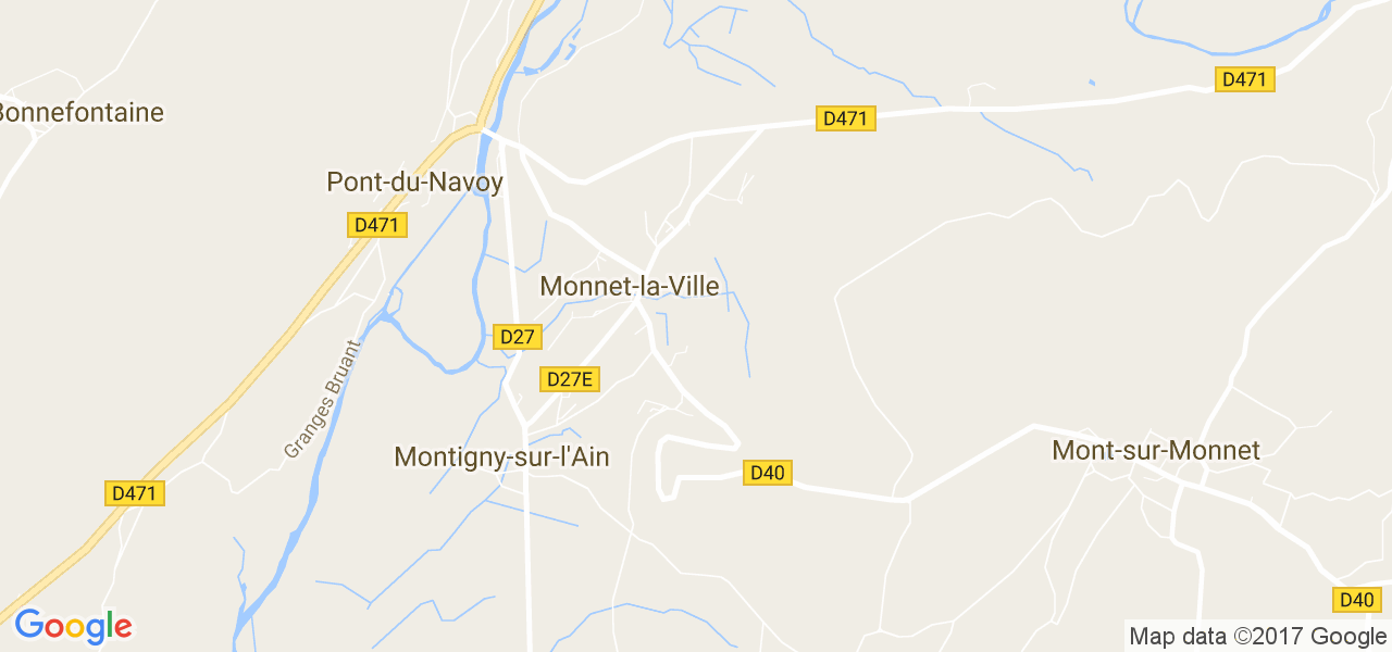 map de la ville de Monnet-la-Ville