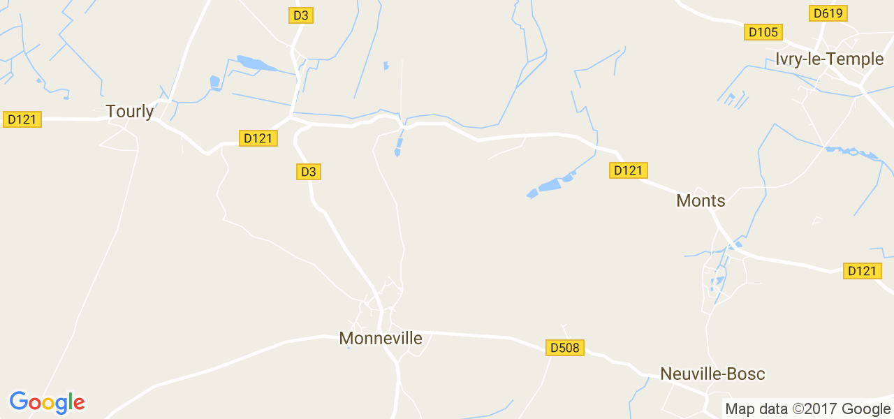 map de la ville de Monneville