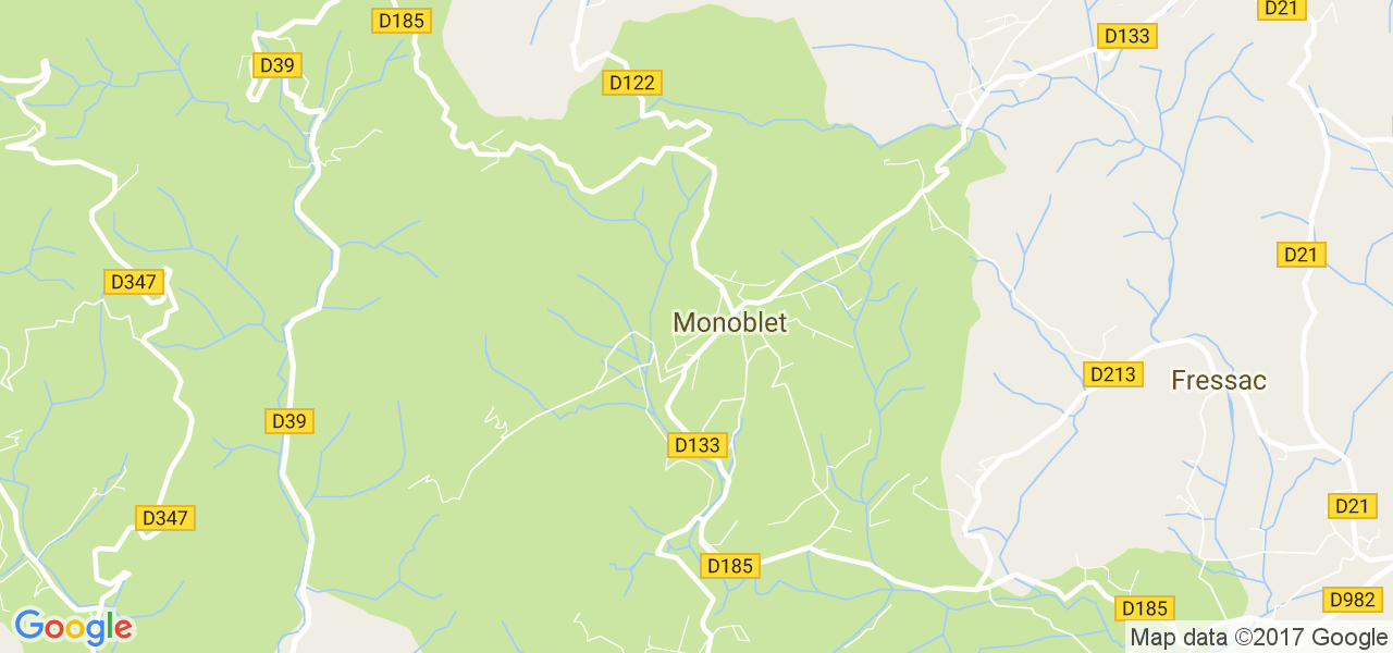 map de la ville de Monoblet