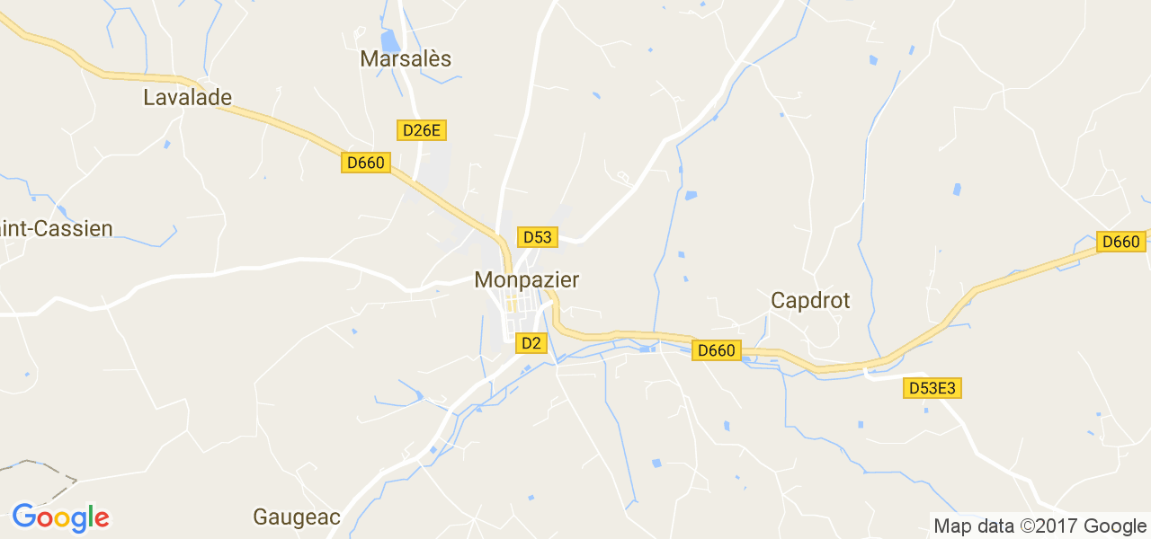 map de la ville de Monpazier