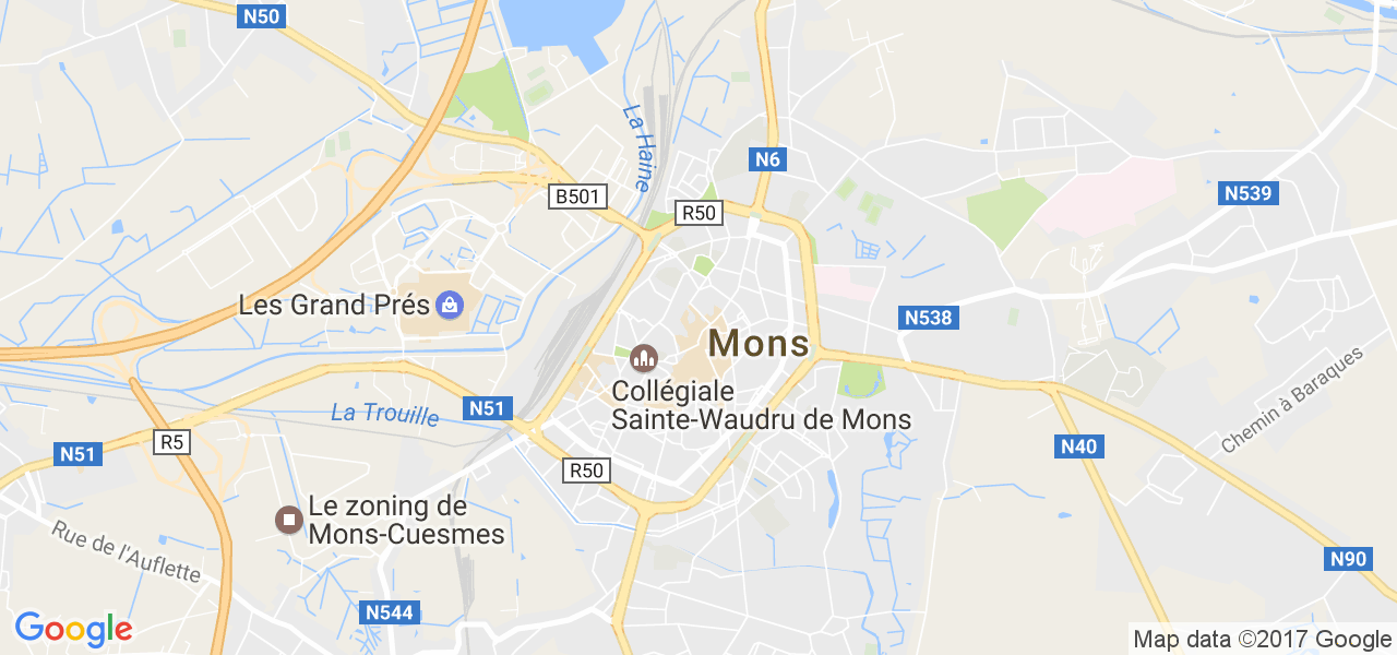 map de la ville de Mons