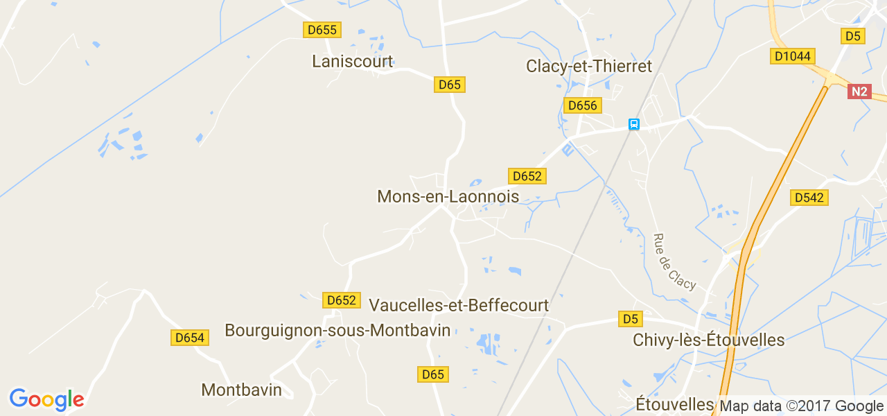 map de la ville de Mons-en-Laonnois