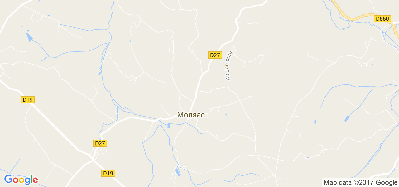 map de la ville de Monsac