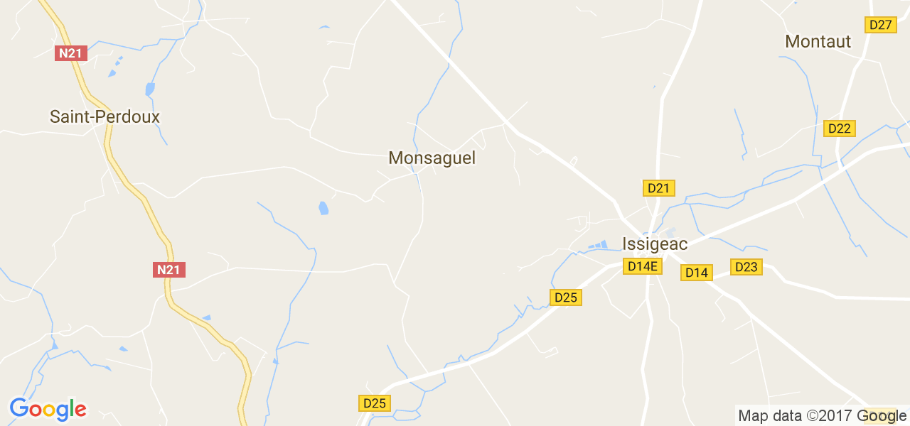 map de la ville de Monsaguel