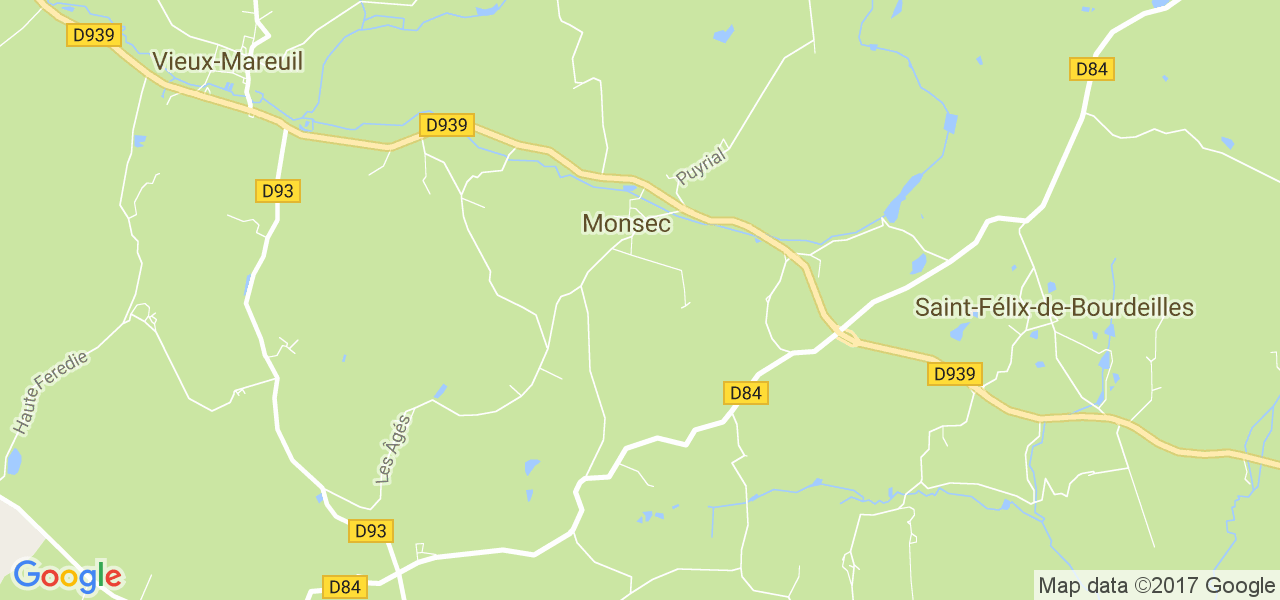 map de la ville de Monsec