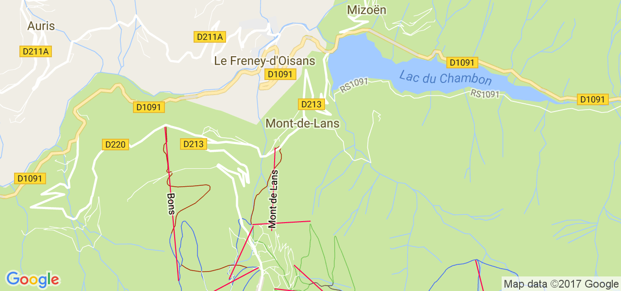 map de la ville de Mont-de-Lans