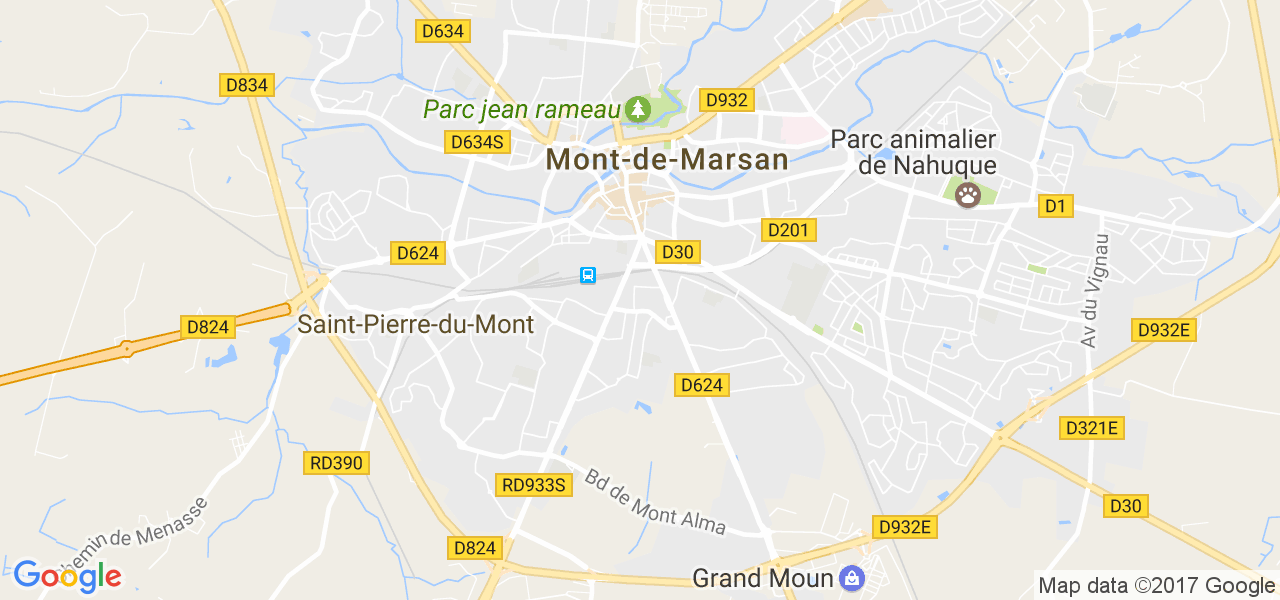 map de la ville de Mont-de-Marsan