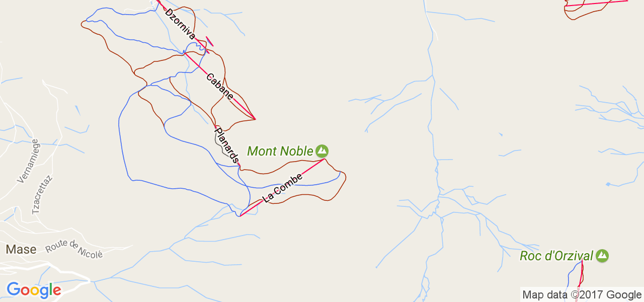 map de la ville de Mont-Noble