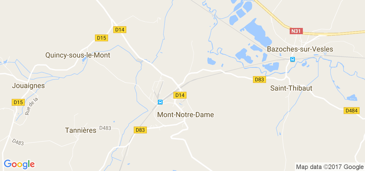 map de la ville de Mont-Notre-Dame