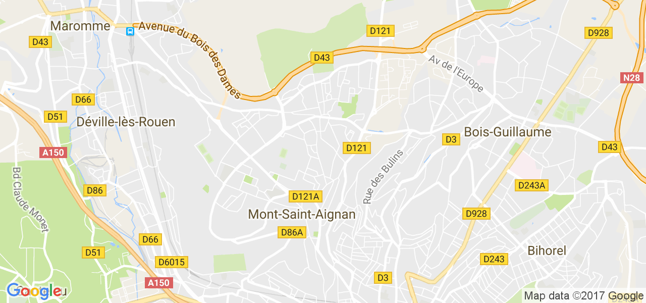 map de la ville de Mont-Saint-Aignan