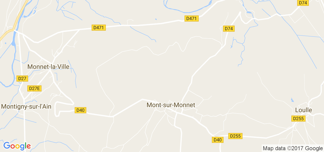 map de la ville de Mont-sur-Monnet