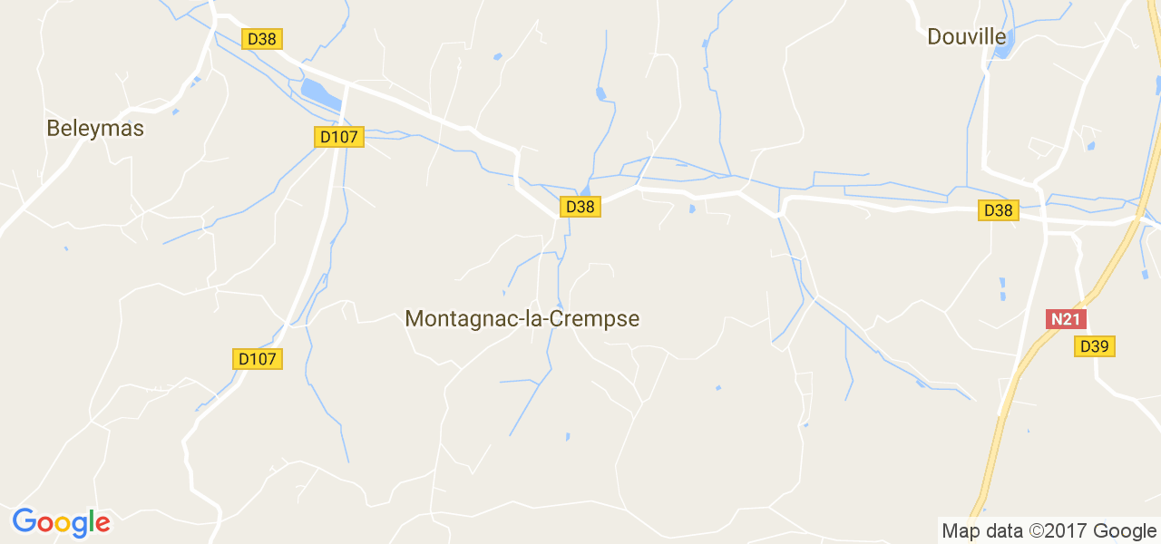 map de la ville de Montagnac-la-Crempse