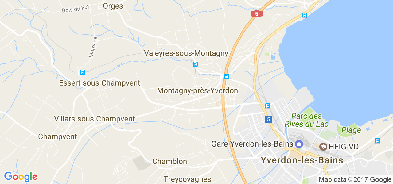 map de la ville de Montagny