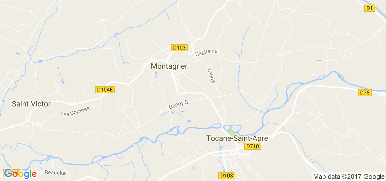 map de la ville de Montagrier