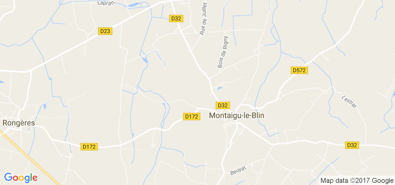 map de la ville de Montaigu-le-Blin