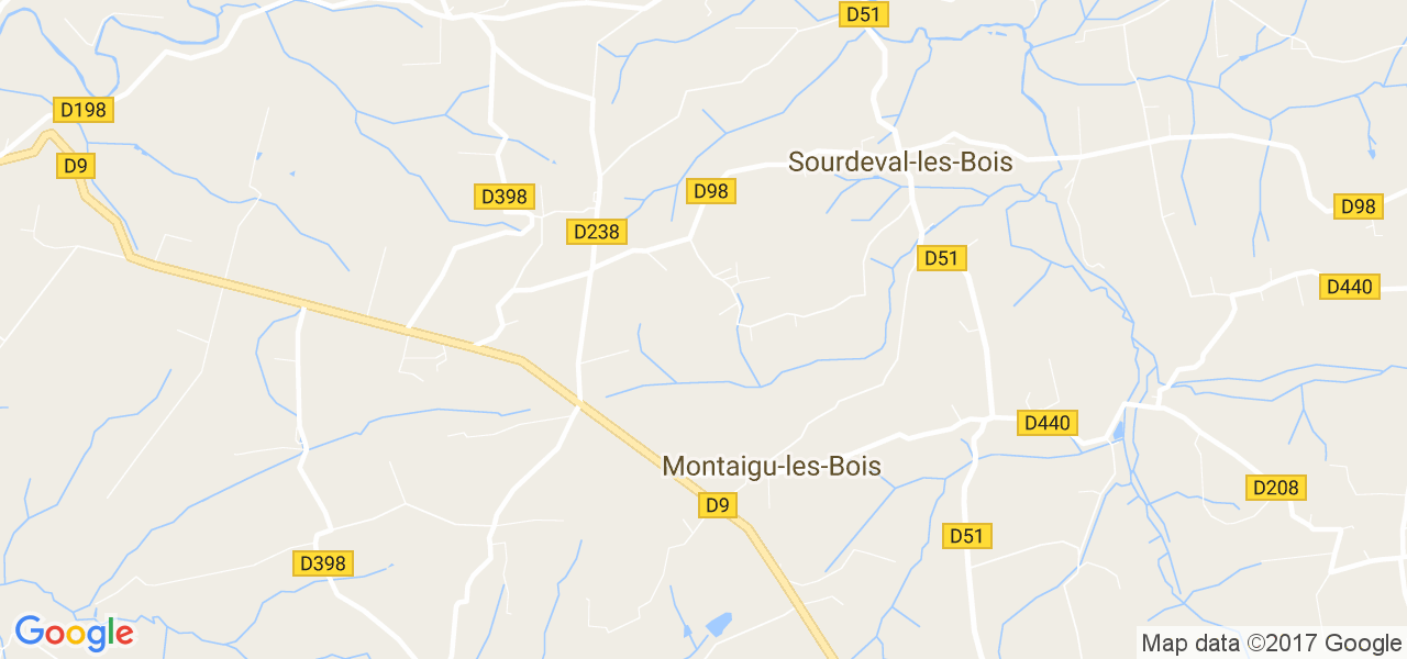 map de la ville de Montaigu-les-Bois