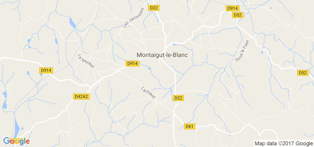 map de la ville de Montaigut-le-Blanc