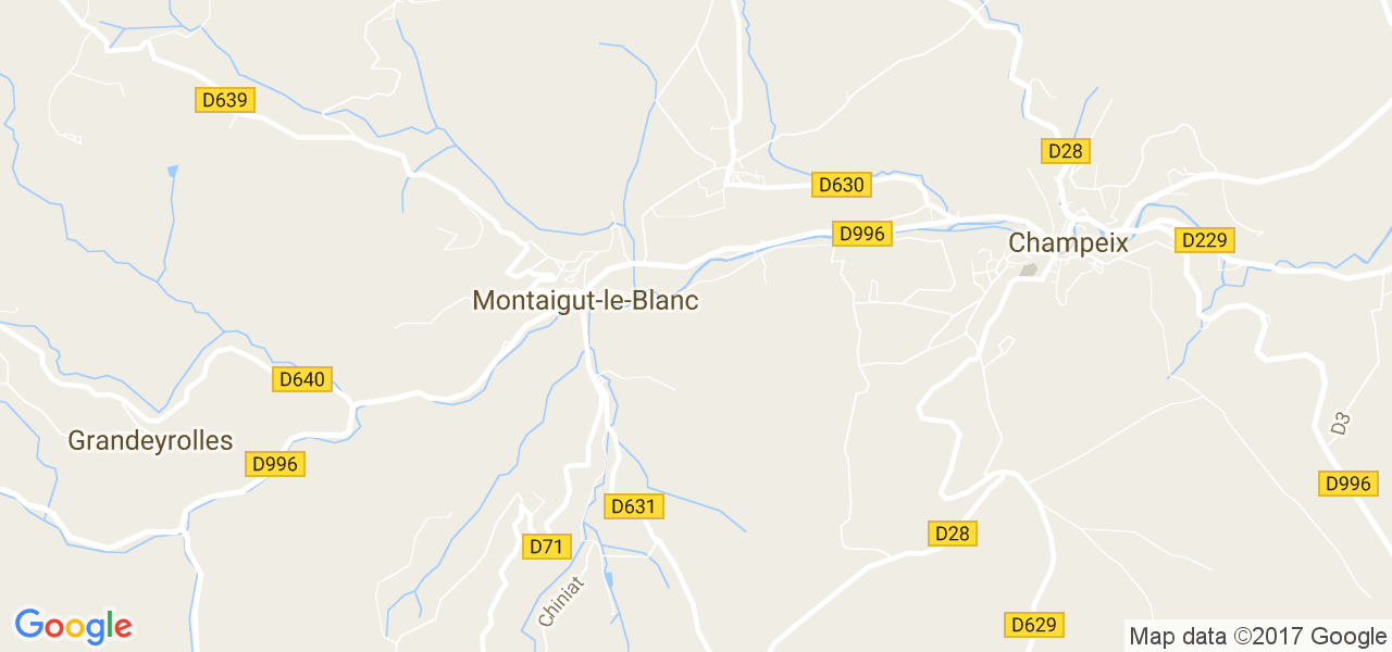 map de la ville de Montaigut-le-Blanc