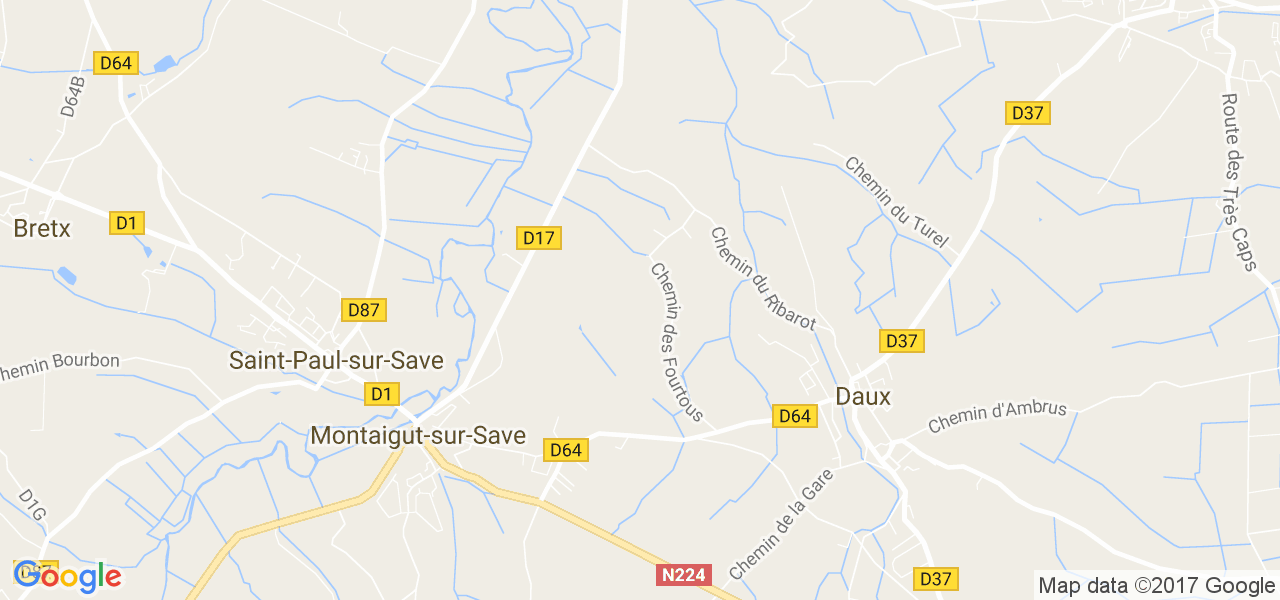 map de la ville de Montaigut-sur-Save