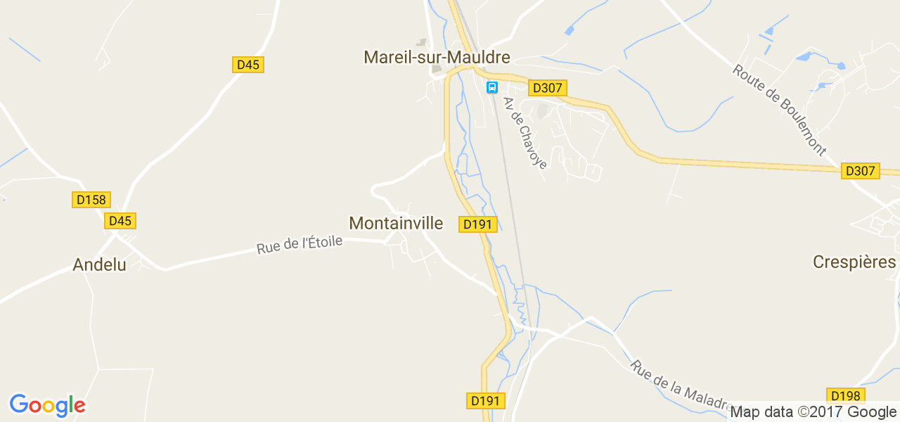 map de la ville de Montainville