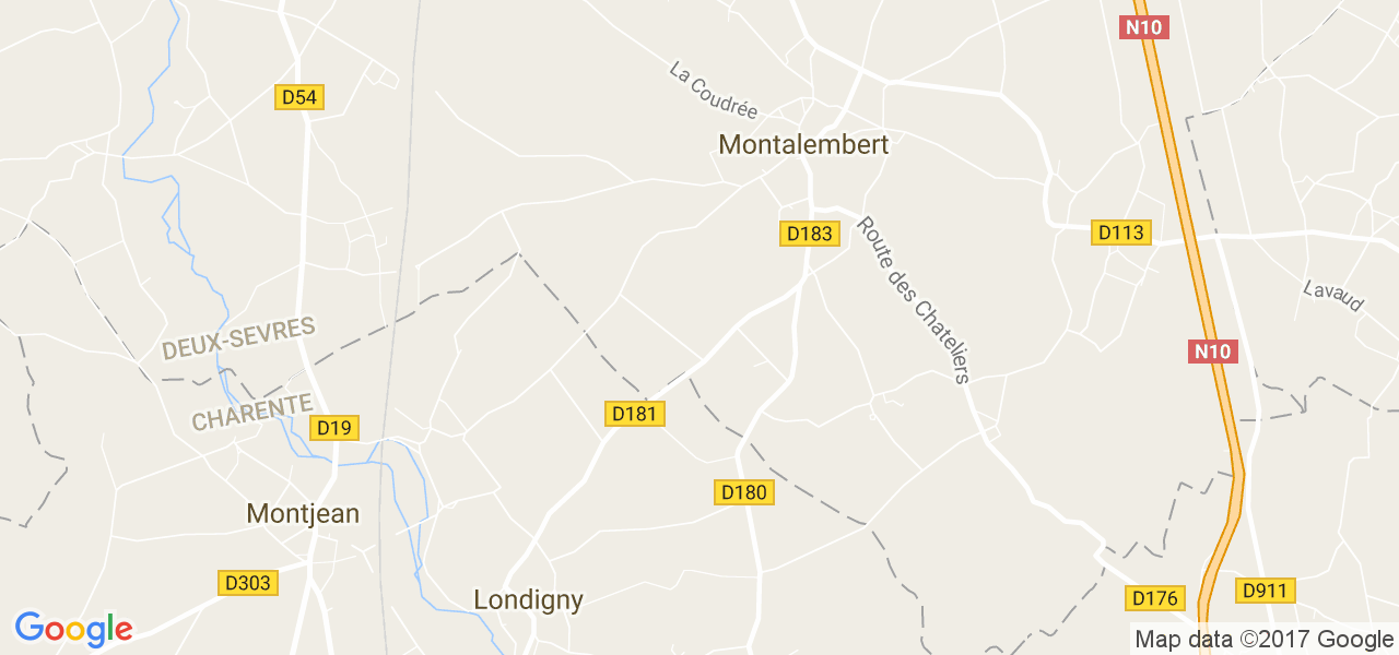 map de la ville de Montalembert