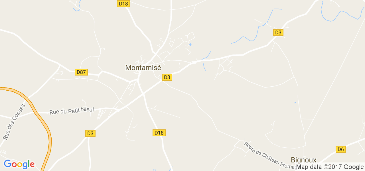 map de la ville de Montamisé