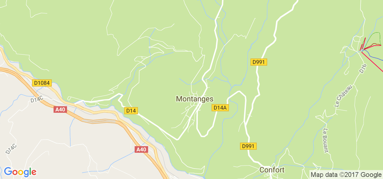 map de la ville de Montanges