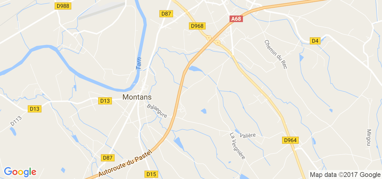 map de la ville de Montans