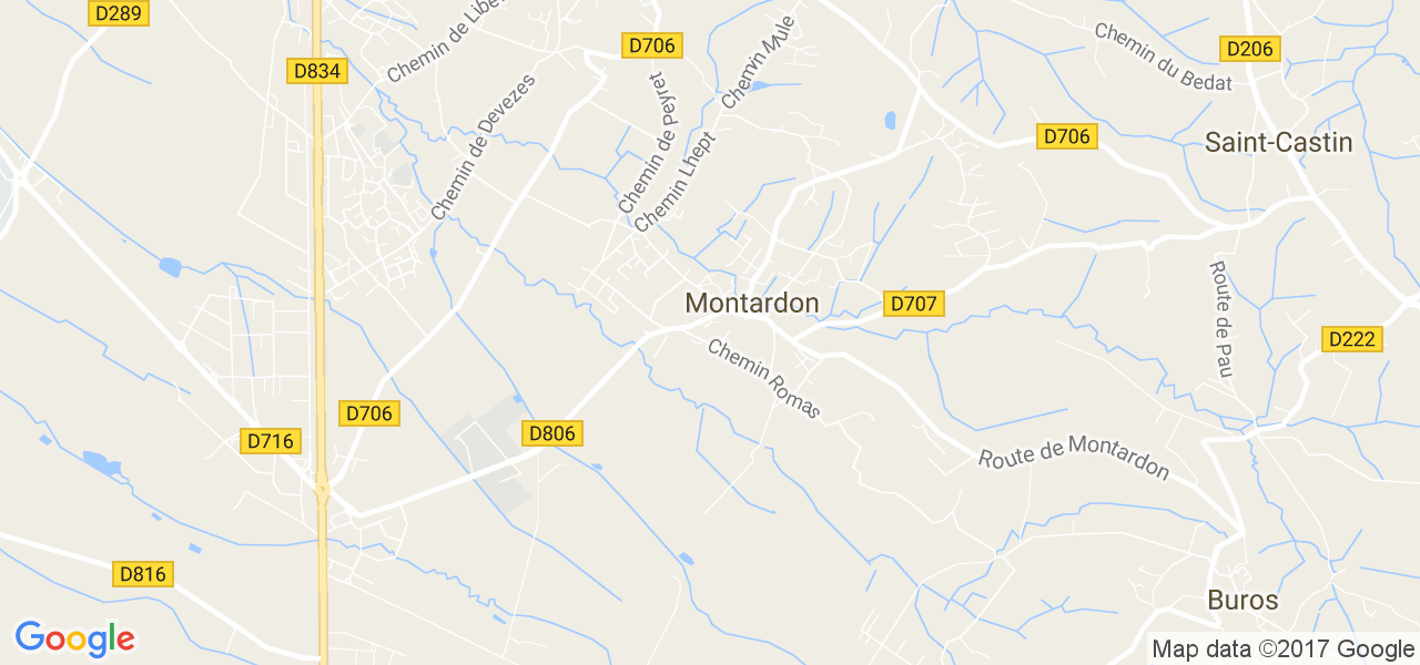 map de la ville de Montardon