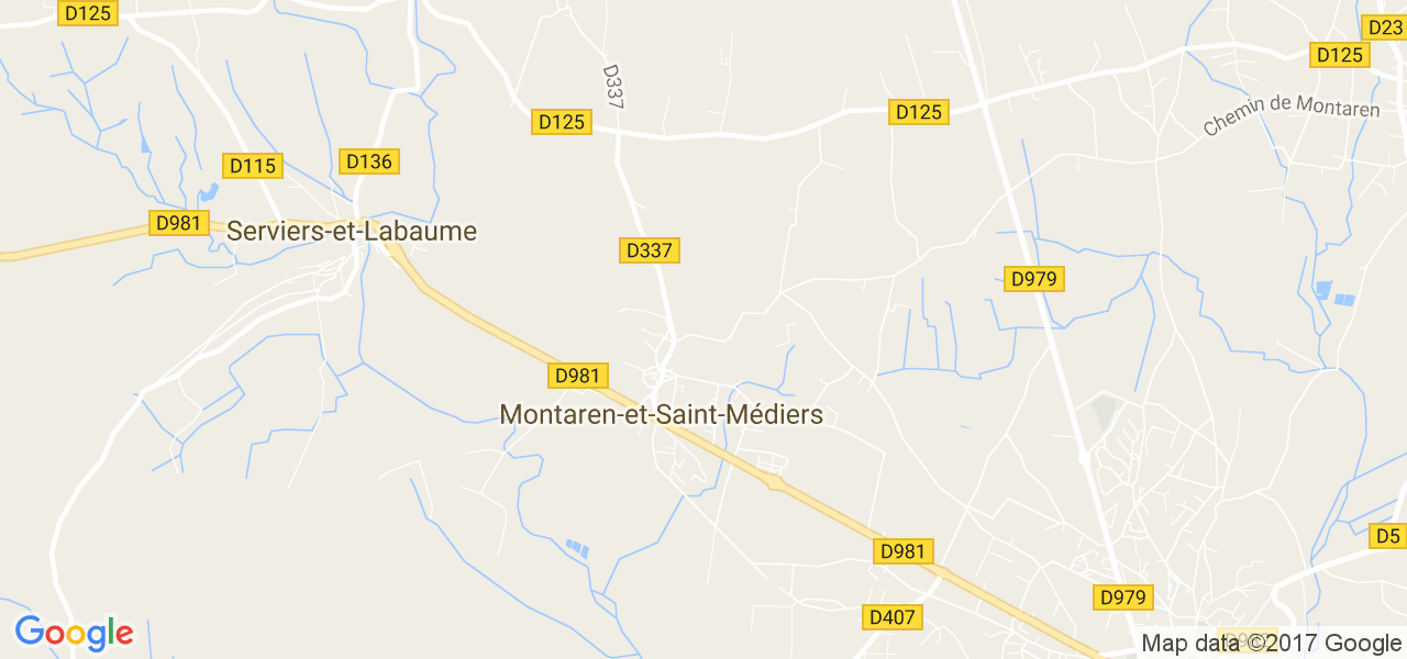 map de la ville de Montaren-et-Saint-Médiers