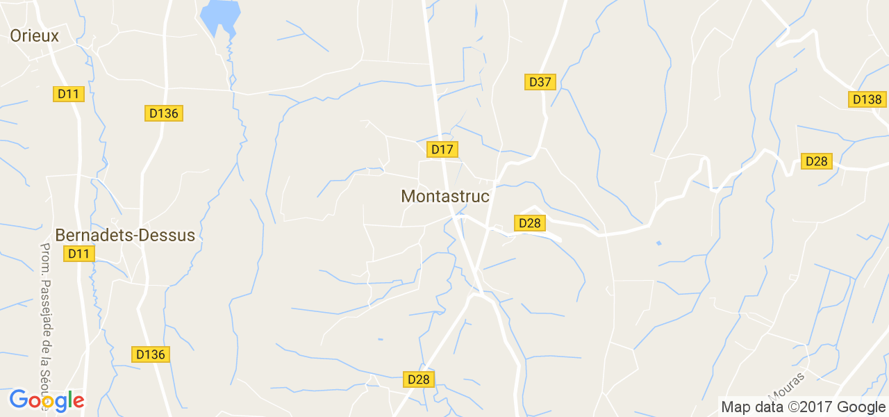 map de la ville de Montastruc