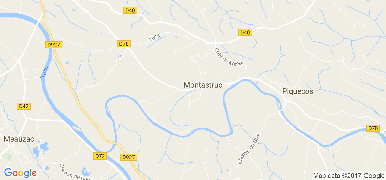 map de la ville de Montastruc