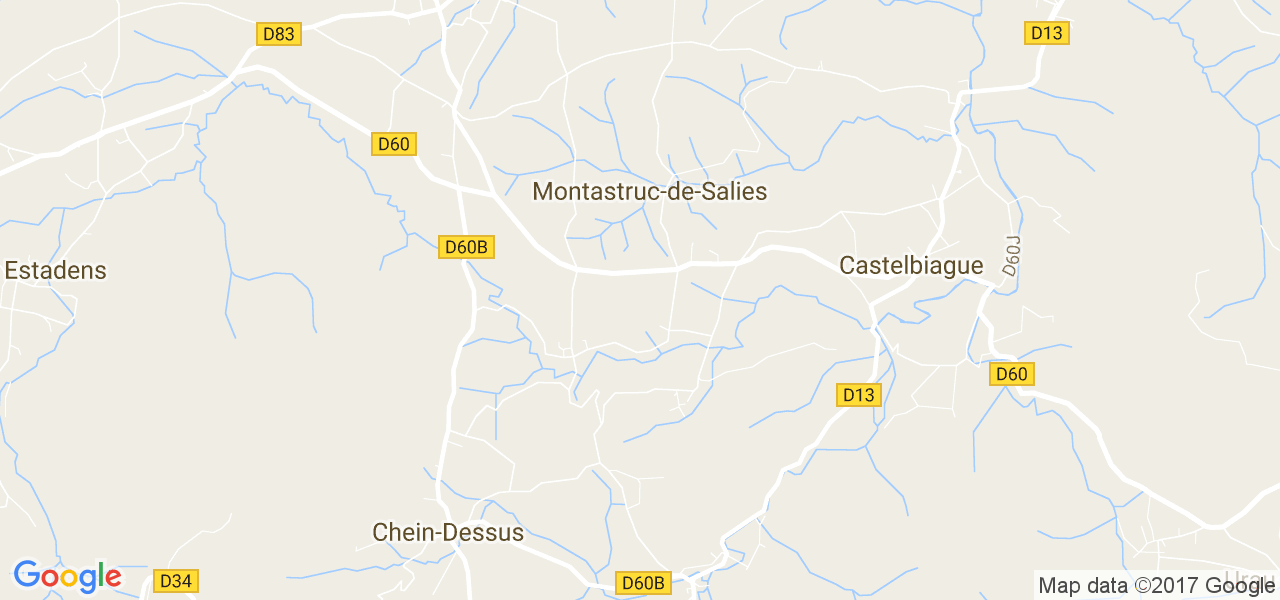 map de la ville de Montastruc-de-Salies