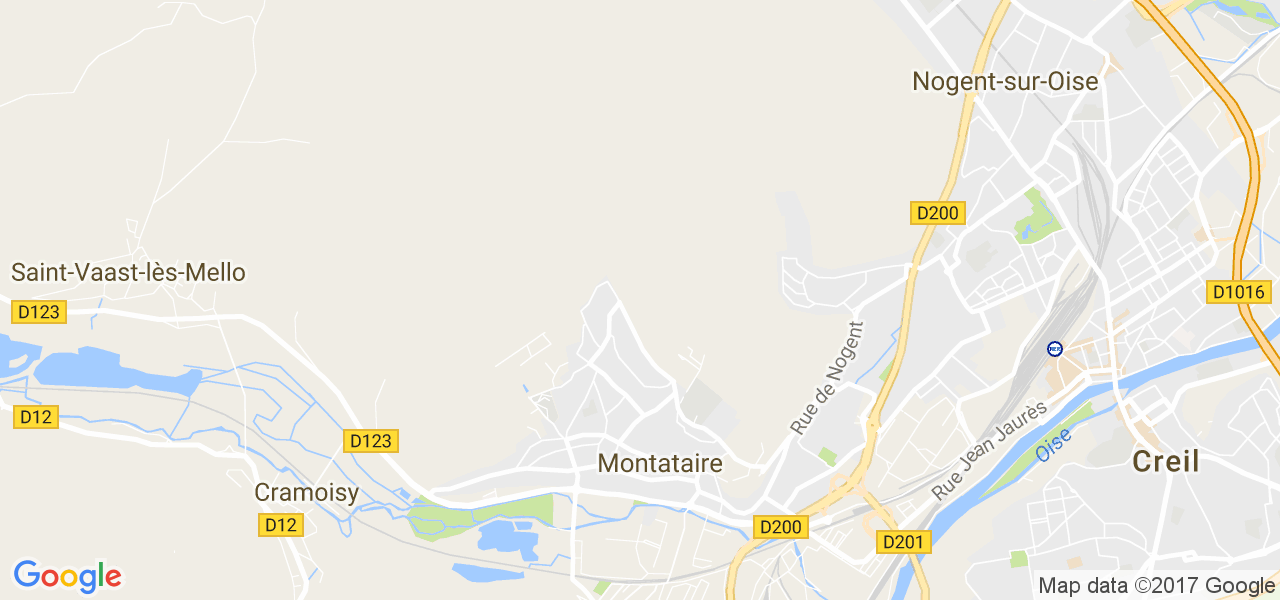 map de la ville de Montataire