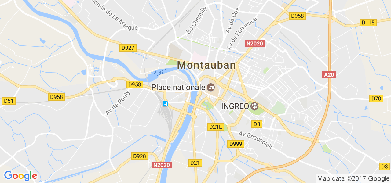 map de la ville de Montauban