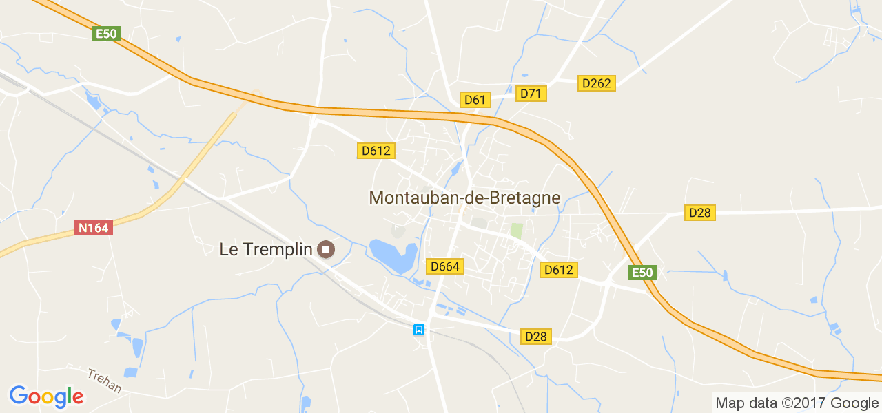 map de la ville de Montauban-de-Bretagne