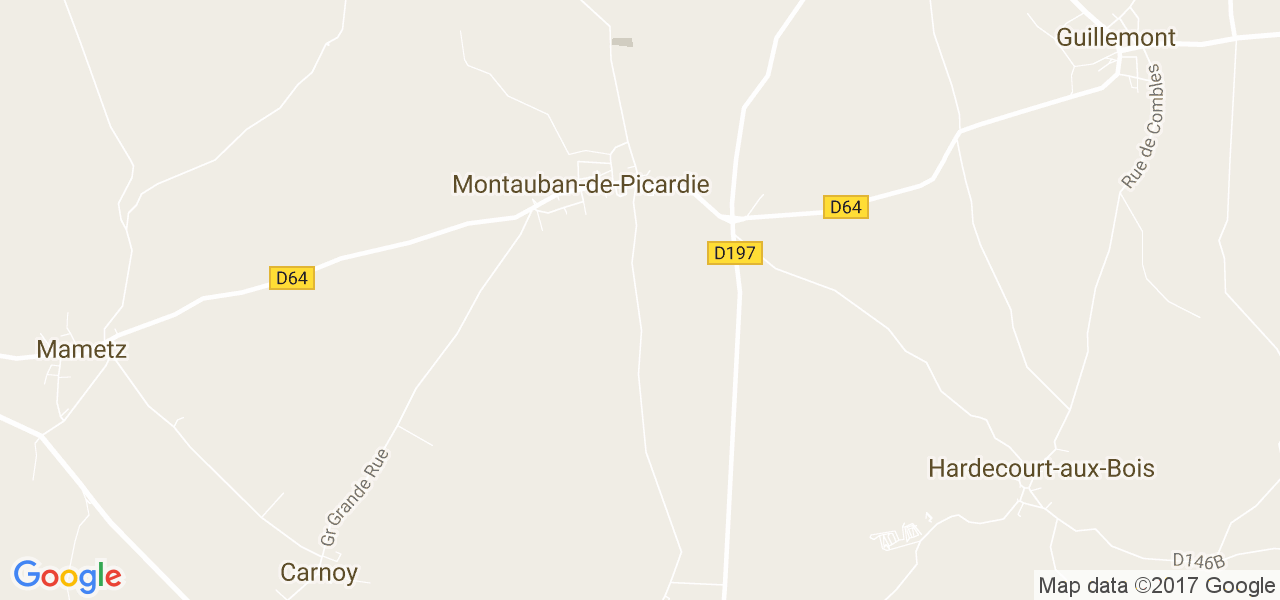 map de la ville de Montauban-de-Picardie