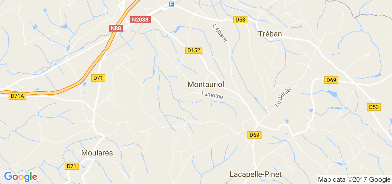 map de la ville de Montauriol