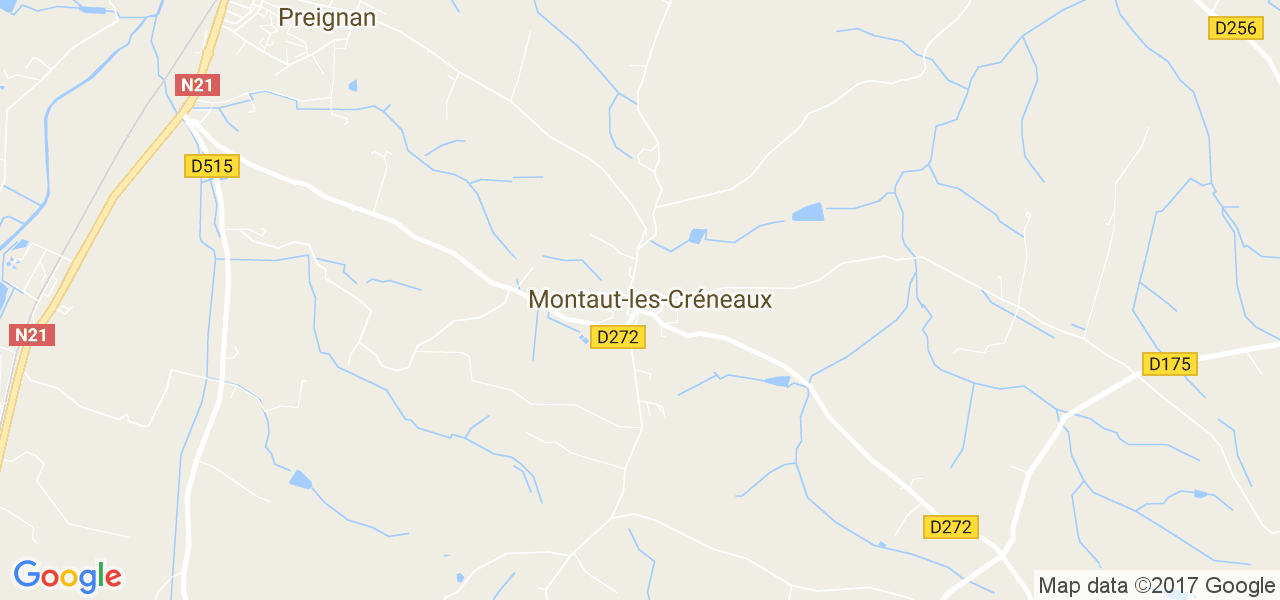 map de la ville de Montaut-les-Créneaux