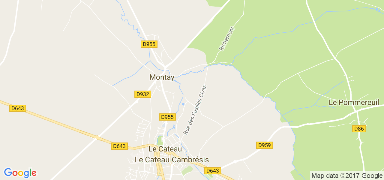 map de la ville de Montay