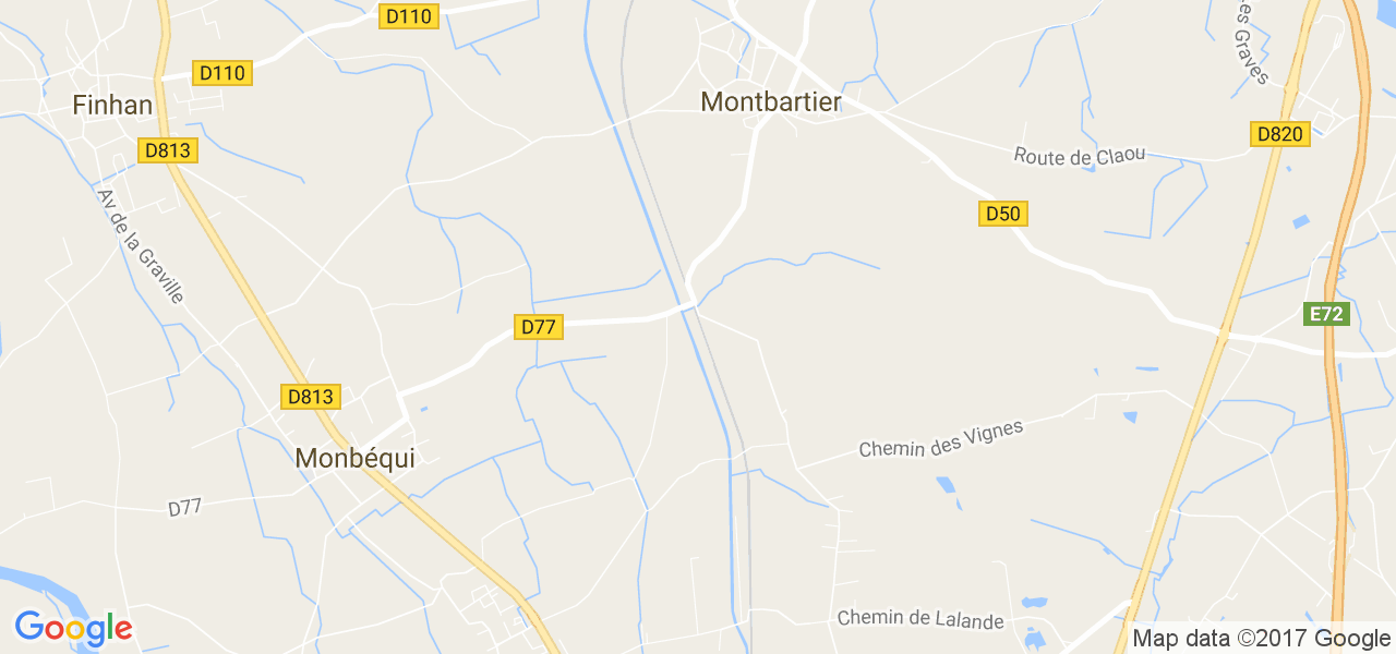 map de la ville de Montbartier