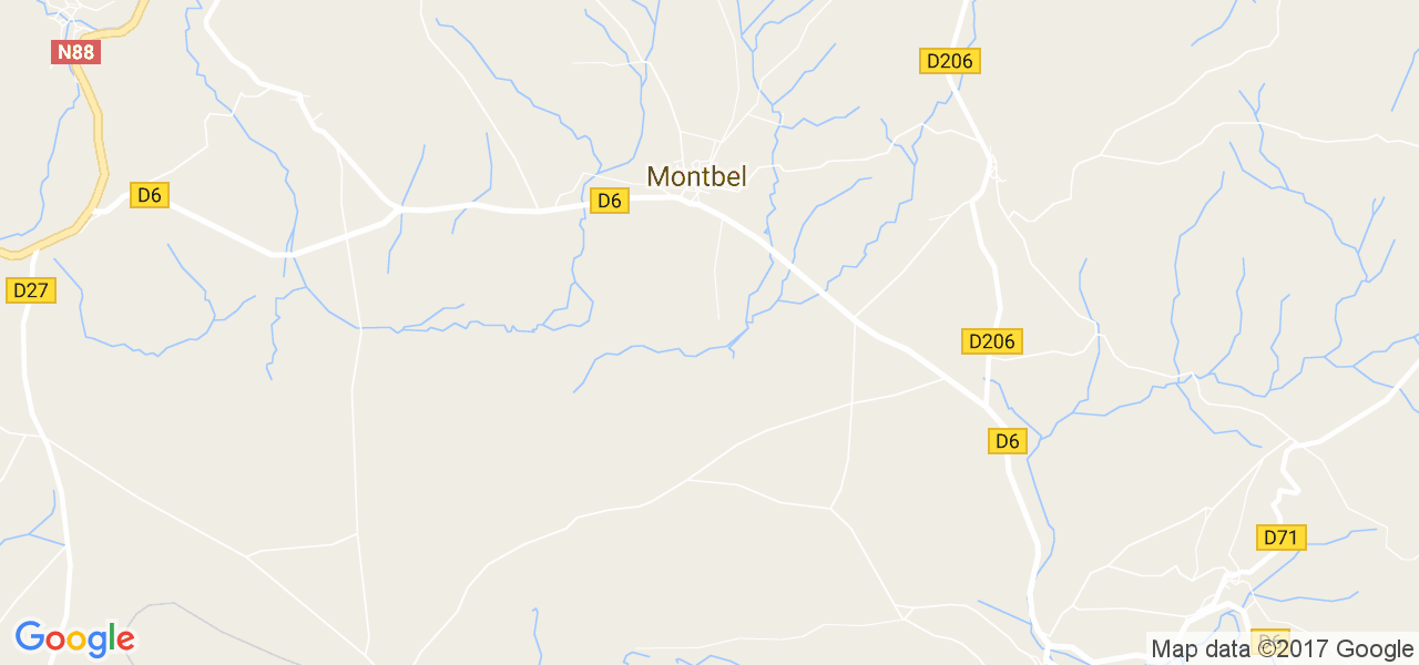 map de la ville de Montbel