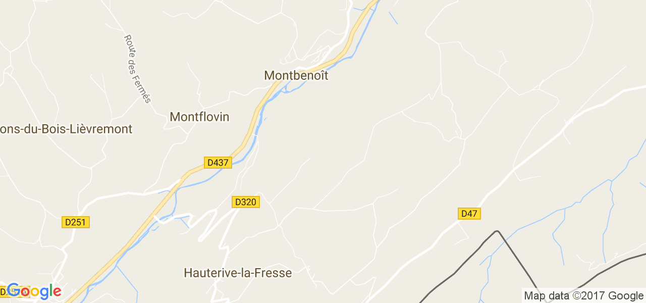 map de la ville de Montbenoît