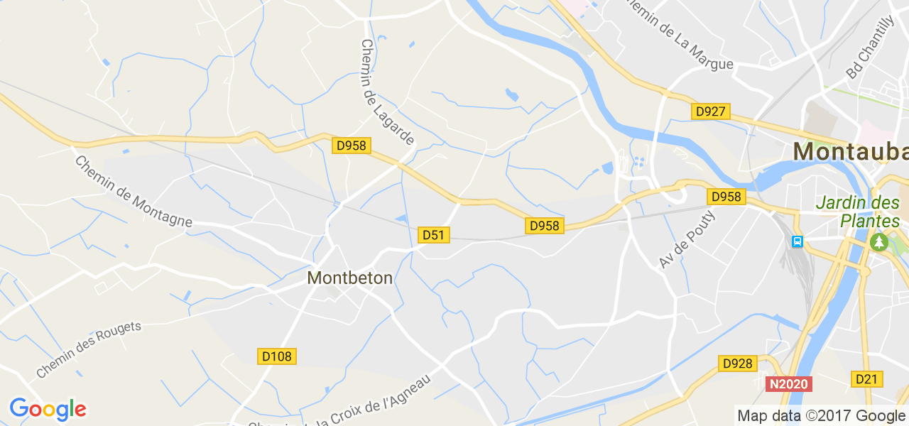 map de la ville de Montbeton