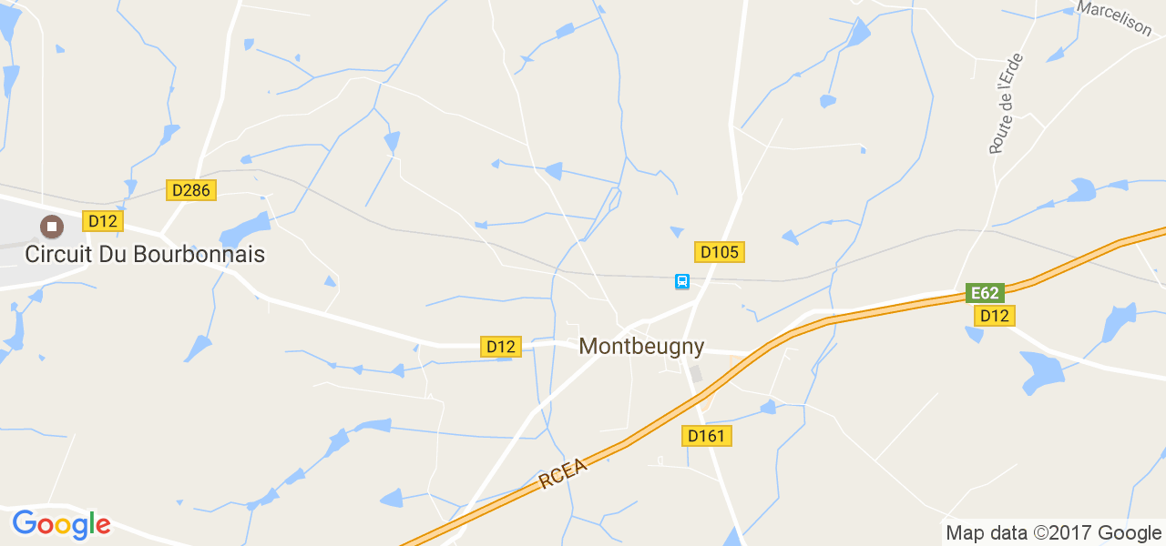 map de la ville de Montbeugny