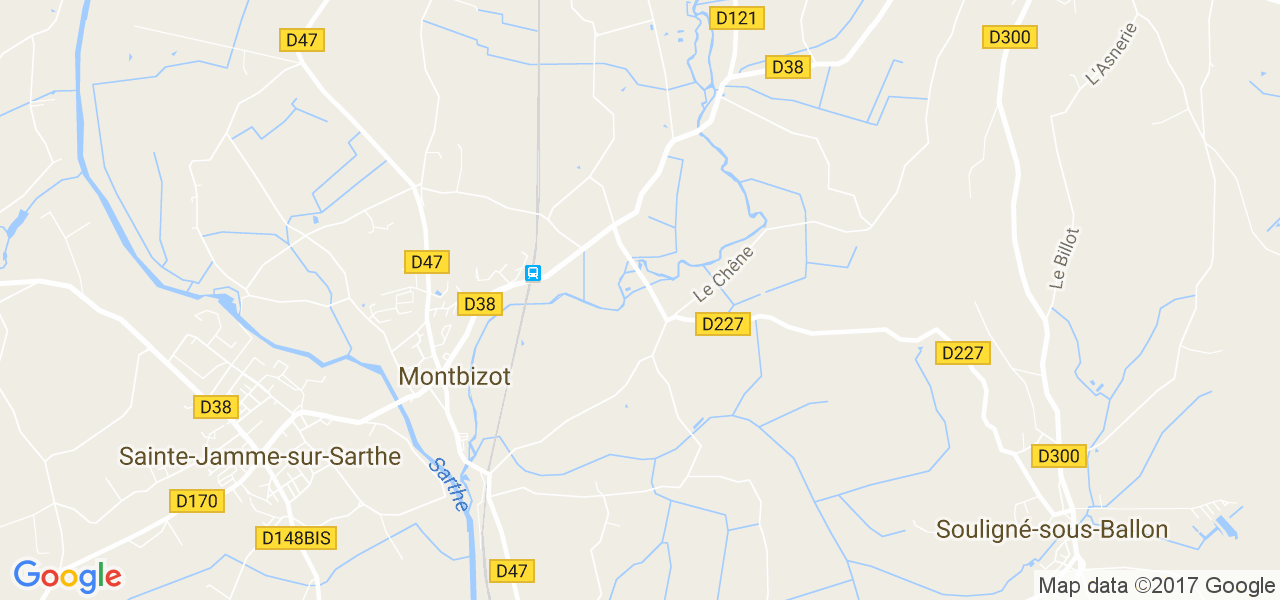 map de la ville de Montbizot