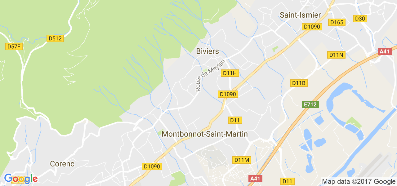 map de la ville de Montbonnot-Saint-Martin